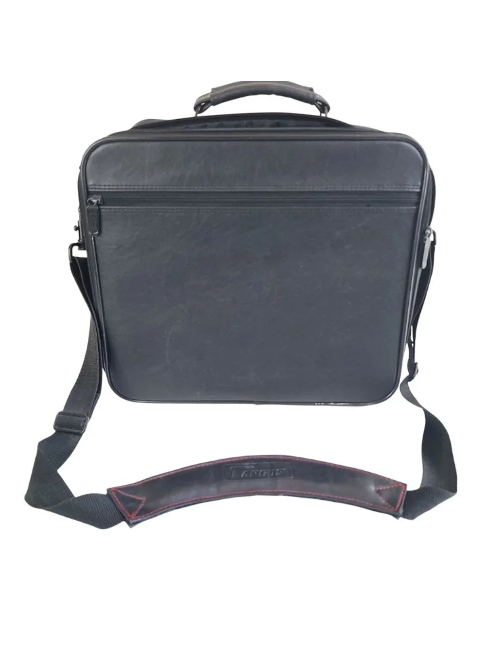 Targus Black Leather Laptop Bag With Shoulder Strap & Multiple Compartments